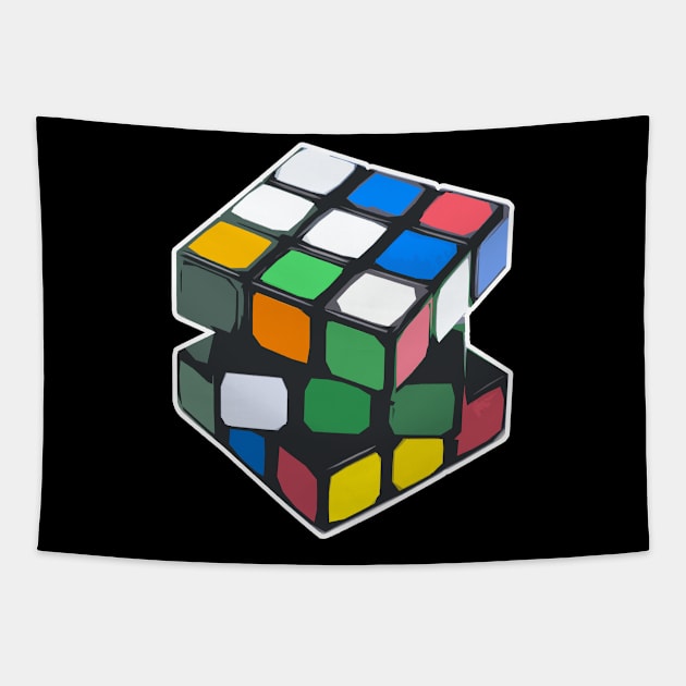 Rubik's cube Tapestry by Johnny