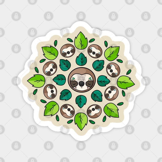 Mandala Sloth Magnet by lunaticpark