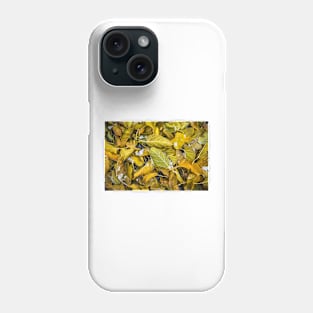 Yellow Autumn Leaves and Snow Phone Case