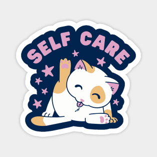 Self Care Funny Cat Magnet