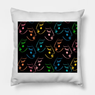 Bauhaus abstract faces Pillow