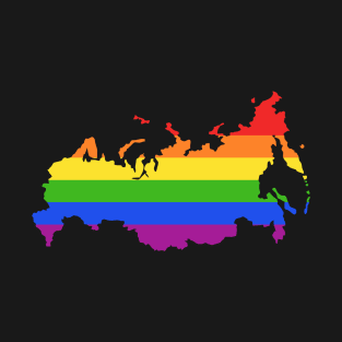 Russia Rainbow Flag for proud LGTBQ Russian T-Shirt