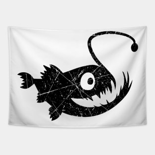 Vintage Deep Sea Angler Fish Retro Art Tapestry