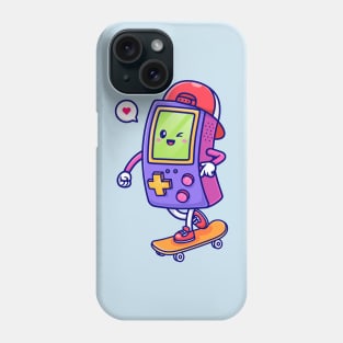 Cute Game Controller Playing Skaterboard Cartoon Phone Case