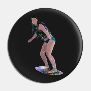 Surfing Girl Pin