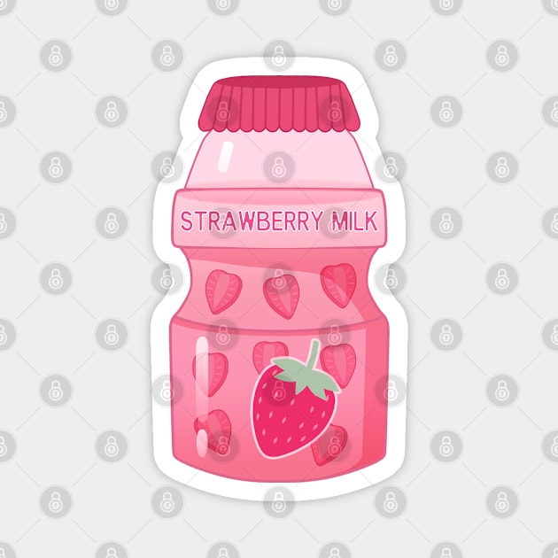 Strawberry milk bottle Magnet by leoleon