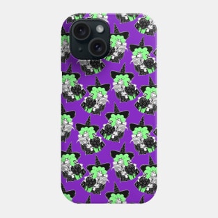 Bookworm Witch - Green and Purple Pattern Phone Case