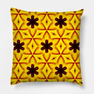 Bright Yellow Expressionist Art Yellow Rose Pattern 7 Pillow