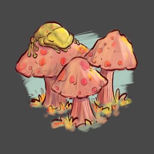 Frog sleeping on a mushroom T-Shirt