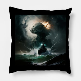 sky boat dark horror Pillow