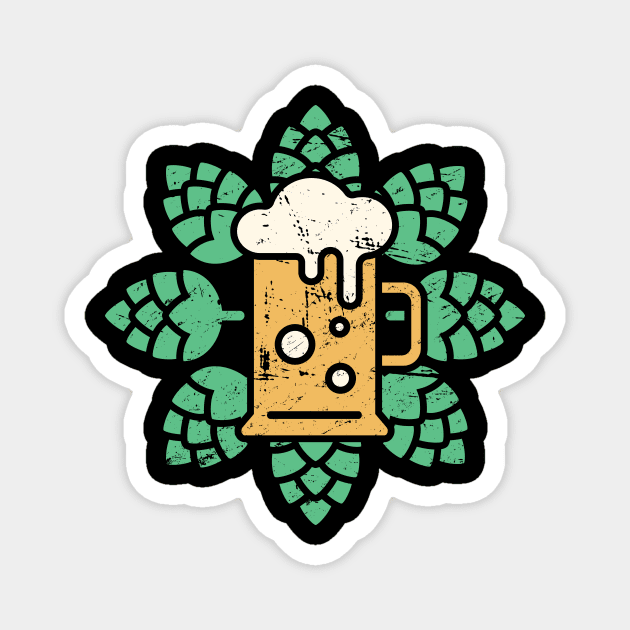 Retro Craft Beer Hops Magnet by Wizardmode