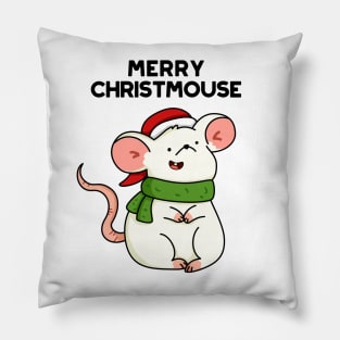 Christmouse Cute Christmas Mouse Pun Pillow