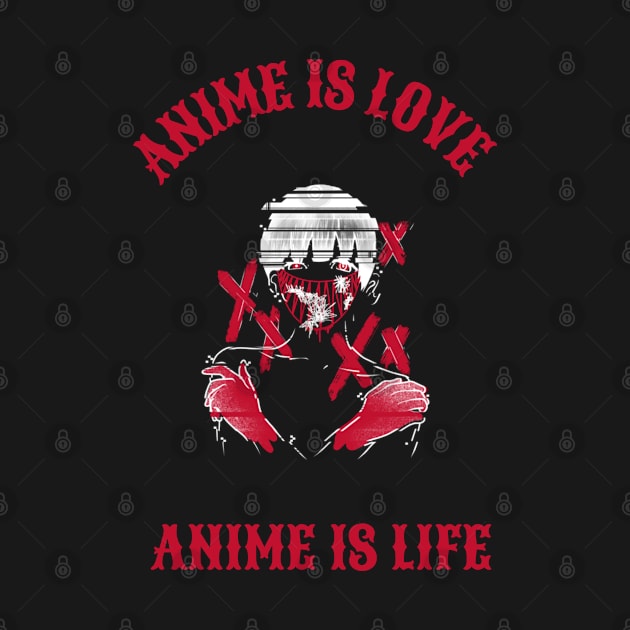 Anime is Love, Anime is Life (White) by Locksis Designs 