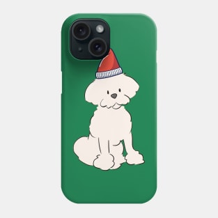 dog with santa hat Phone Case