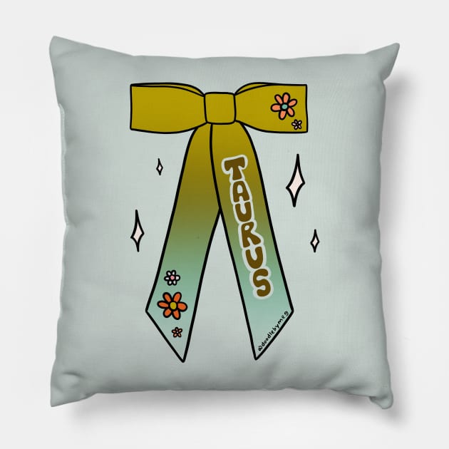 Taurus Bow Pillow by Doodle by Meg