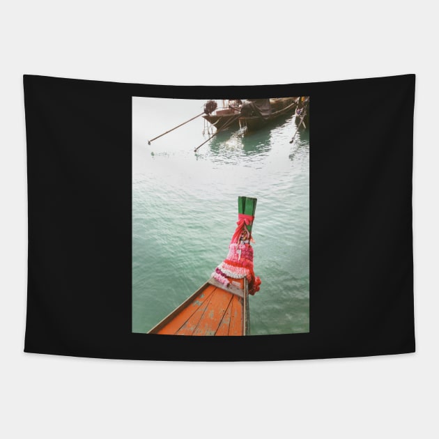 Thai Fishing Boats Tapestry by visualspectrum