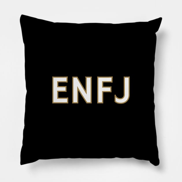 Myers Briggs Typography ENFJ Pillow by calebfaires