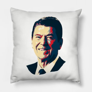 Ronald Reagan Smile Pop Art Pillow