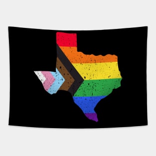 Texas State Pride: Embrace Progress with the Progress Pride Flag Design Tapestry