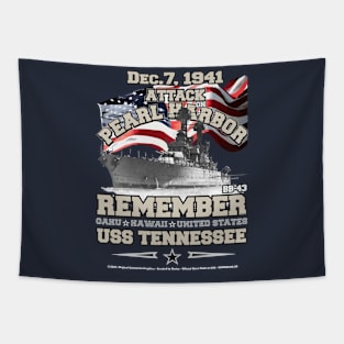 Remember USS Tennessee BB-43 Battleship Veterans Tapestry