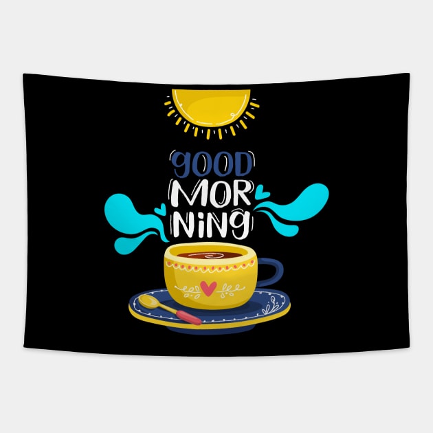 Coffee Good Morning Tapestry by Mako Design 