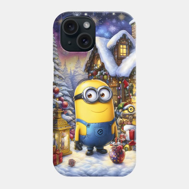 Merry Minions: Festive Christmas Art Prints Featuring Whimsical Minion Designs for a Joyful Holiday Celebration! Phone Case by insaneLEDP