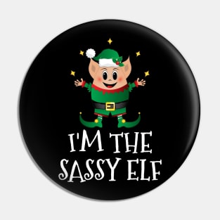 Cute Funny Christmas Elf Costume Im The Sassy Elf Pin