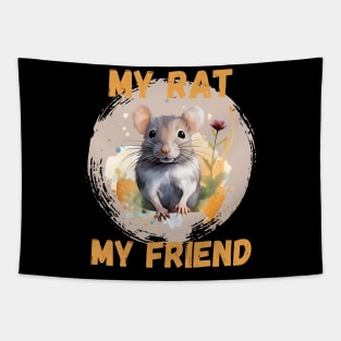 Watercolor Rat My Rat My Friend Tapestry