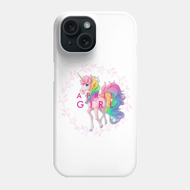 Born in april unicorn Phone Case by Aceplace Design