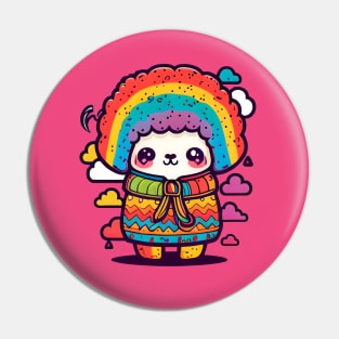 Colorful Alpaca kawaii Pin