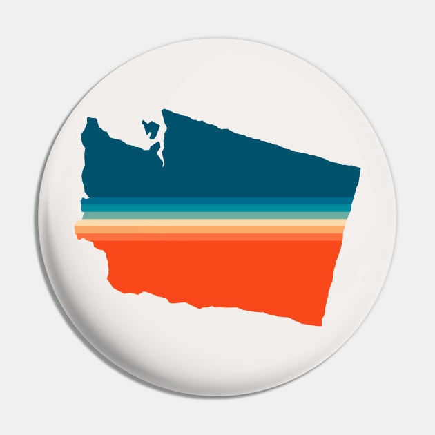 Washington State Retro Map Pin by n23tees