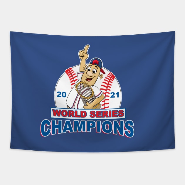 Braves World Series Champions- Blooper Trophy Tapestry by GAMAS Threads