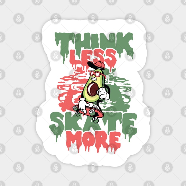 Skateboarder Skateboard Extreme Skater Avocado Magnet by ShirtyLife