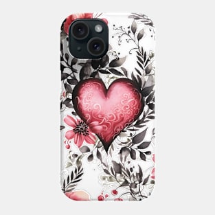 Gothic Valentines Watercolor Pattern #1 Phone Case