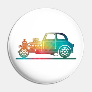 Rainbow old car Pin