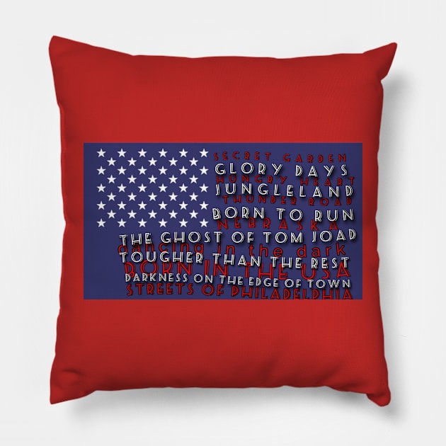 Bruce Springsteen Flag Pillow by PaulGi