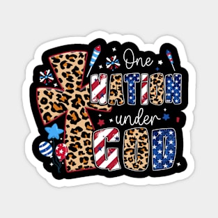 One Nation Under God America Dalmatian Gift For Men Women Magnet