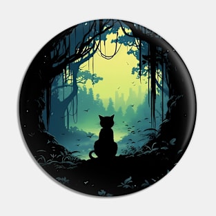 Cat In Enchanted Forest Pin