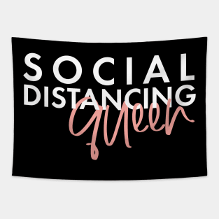 Social distance queen modern fun typography Tapestry