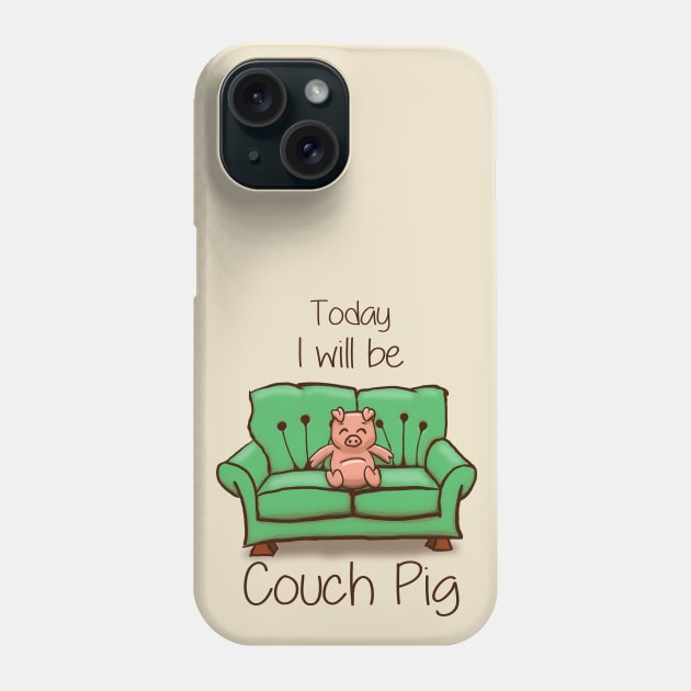 Couch Pig - (Full Colour) Phone Case by vpdesign