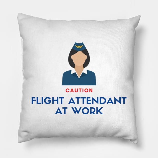 Flight Attentant at Work Pillow by Jetmike