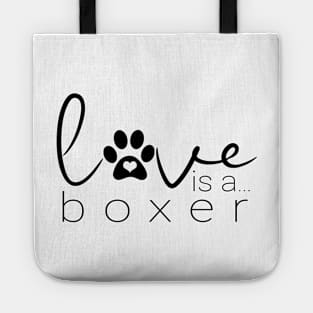 Dog Paw Print Design - Love Boxer Dogs Tote