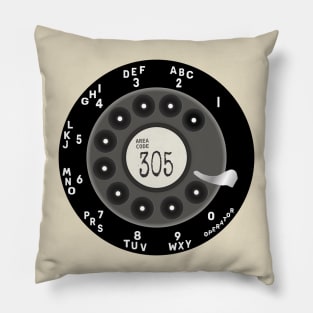 Rotary Dial Phone Miami 305 Miami Florida Area Code Pillow