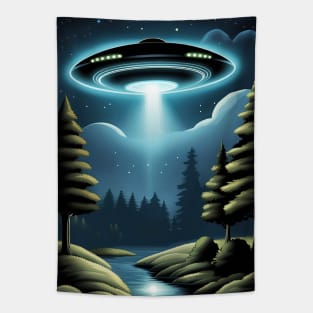 UFO Over the River Tapestry