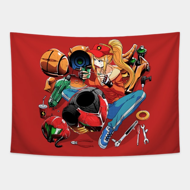 Robot Repair Tapestry by CoinboxTees