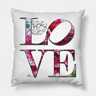 LOVE Letters January Birth Month Flower Carnation Pillow