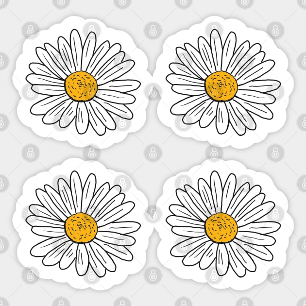 White Daisy Doodle Pack - White Daisy - Sticker