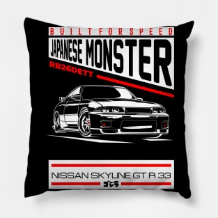 Nissan Skyline GTR 33 BW Pillow