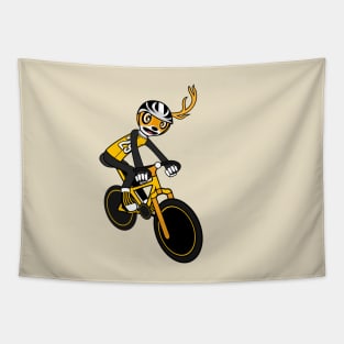 Cyclist Deer Velo Tapestry