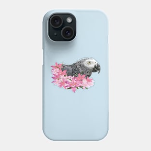 Gray parrot Phone Case